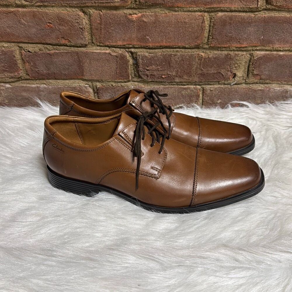 Clarks Men’s Brown Whiddon Lace Dress Shoe Size 11.5 NEW